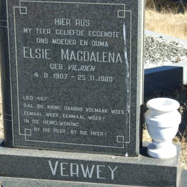 VERWEY Elsie Magdalena nee VILJOEN 1907-1980