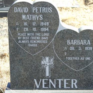 VENTER David Petrus Mathys 1949-1994 &amp; Barbara 1939-