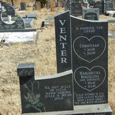 VENTER Christiaan 1959-1999 &amp; Margaretha Magdalena GEBHARDT 1963-1999
