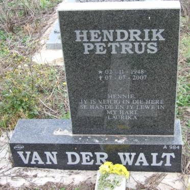 WALT Hendrik Petrus, van der 1948-2007