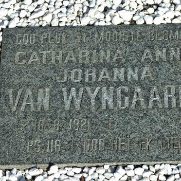 WYNGAARDT Catharina Anna Johanna, van 1921-