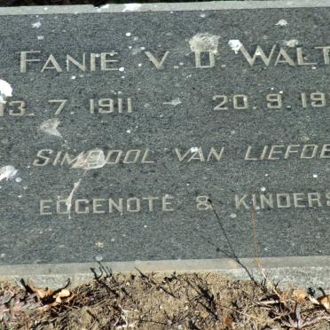 WALT Fanie, v.d. 1911-1969