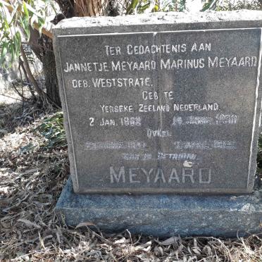MEYAARD Marinus 1850-1914 &amp; Jannetje WESTSTRATE 1862-1947