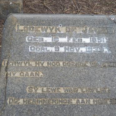 JAGER Lodewyk, de 1891-1939