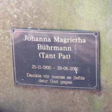 BUHRMANN Johanna Magrietha 1900-20?1
