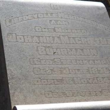 BUHRMANN Johanna Magrietha nee STEENKAMP 1871-1941