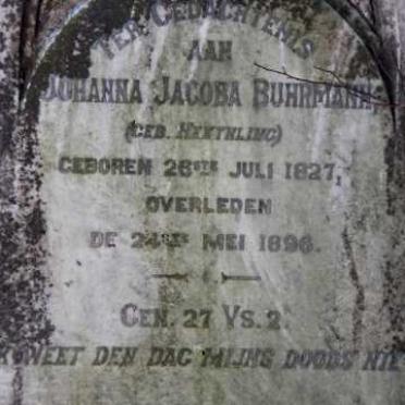 BUHRMANN Johanna Jacoba nee NEETHLING 1827-1896