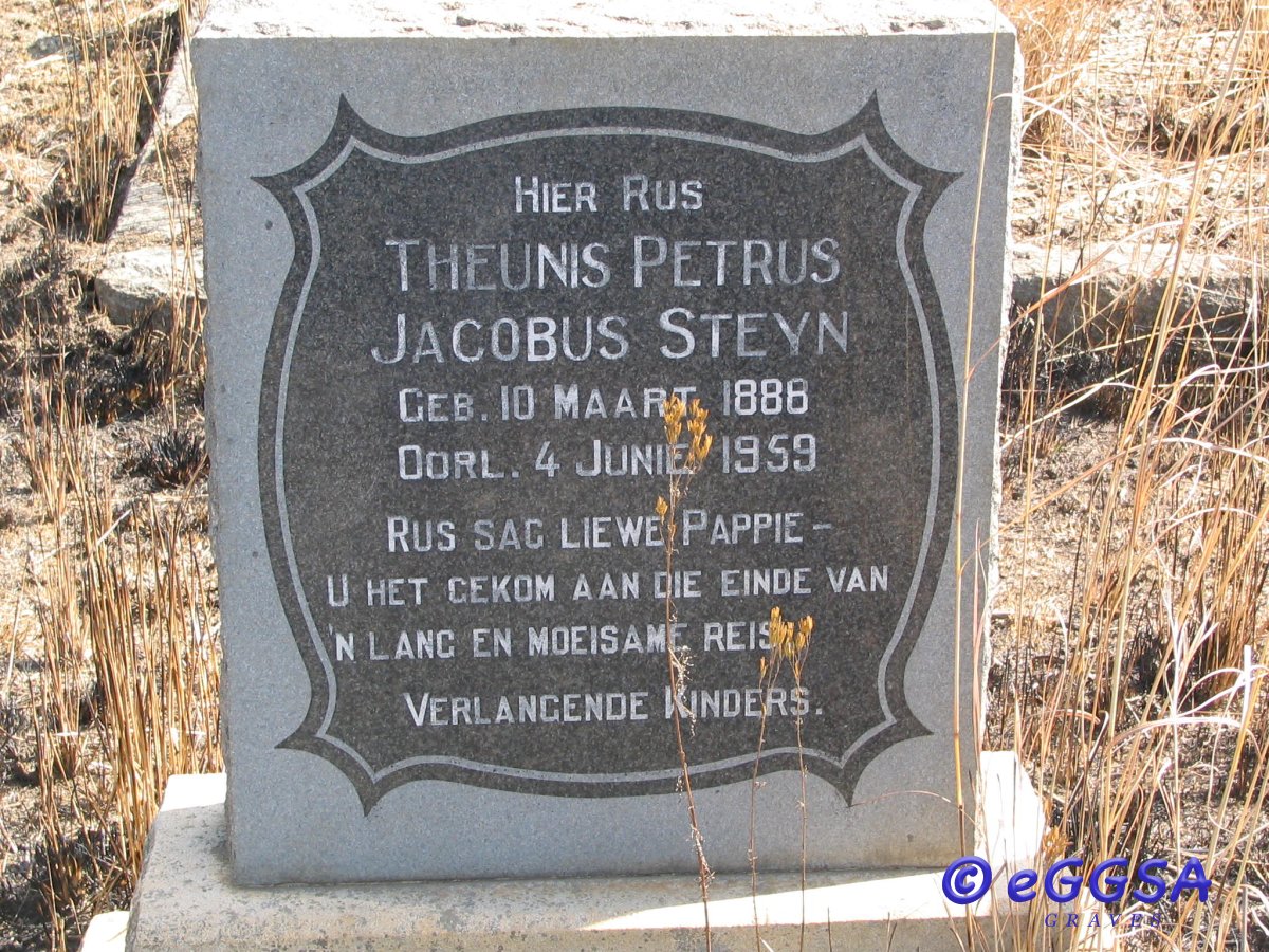 STEYN Theunis Petrus Jacobus 1888-1959 