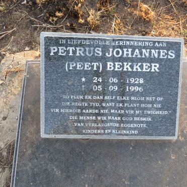 BEKKER Petrus Johannes 1928-1996