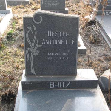 BRITZ Hester Antoinette 1904-1982