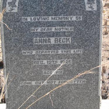 BECK Anna  -1926 