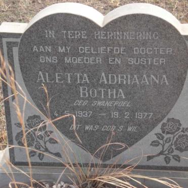 BOTHA Aletta Adriaana nee SWANEPOEL 1937-1977