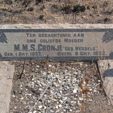 CRONJE M.M.S. nee WESSELS 1857-1932