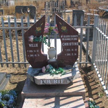 FOURIE Willie 1926-2005 &amp; Christine 1931-2001