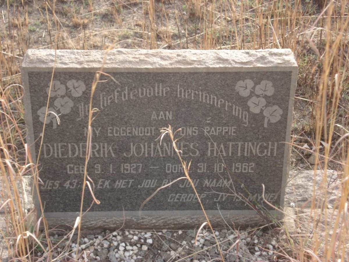HATTINGH Diederik Johannes 1927-1962