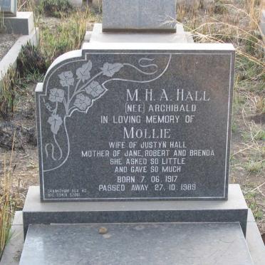 HALL M.H.A. nee ARCHIBALD 1917-1989