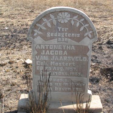JAARSVELD Antonetha Jacoba, van, nee MOSTERT 1857-1943