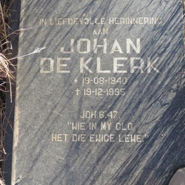KLERK Johan, de 1940-1995