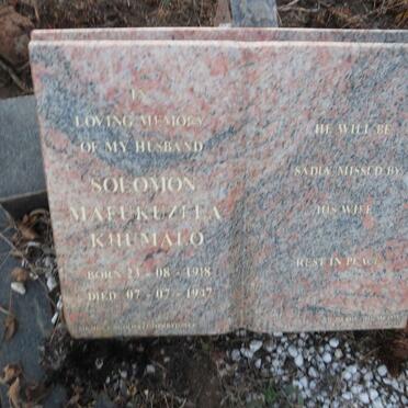 KHUMALO Solomon Mafukuzila 1918-1947