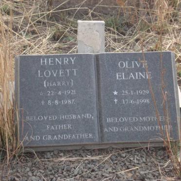 LOVETT Henry 1921-1987 &amp; Olive Elaine 1929-1998