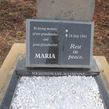 MASHININI Maria, MKHONDWANE -1941