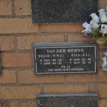 MERWE W.W.J., van der 1932-2006 &amp; Ella E.J. 1936-2017