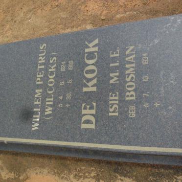 KOCK Willem Petrus, de 1924-1999 &amp; Isie M.I.E. BOSMAN 1934-
