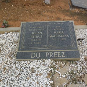 PREEZ Johan Petrus, du 1946-1989 &amp; Maria Magdalena 1950-