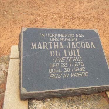 TOIT Martha Jacoba, du nee PIETERS 1878-1942