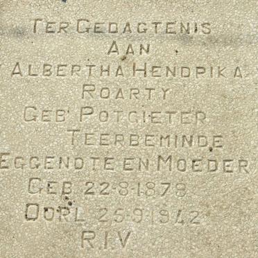 ROARTY Albertha Hendrika nee POTGIETER 1878-1942