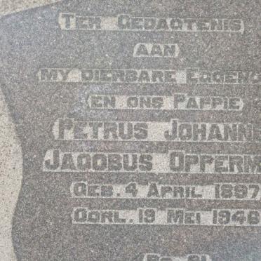 OPPERMAN Petrus Johannes Jacobus 1897-1946