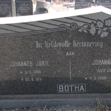 BOTHA Johannes Jurie 1896-1971 &amp; Johanna Sophia CELLIERS 1898-1972