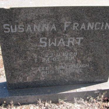 SWART Susanna Francina nee WINTERBACH 1929-1991