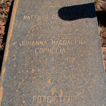 POTGIETER Matthys Gerhardus 1919-1988 &amp; Johanna Magdalena Cornelia 1926-