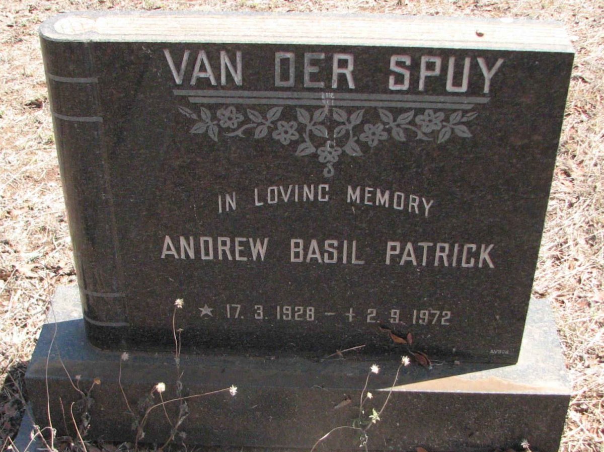 SPUY Andrew Basil Patrick, van der 1928-1972