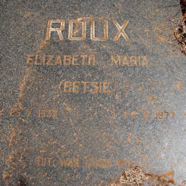 ROUX Elizabeth Maria 1939-1977