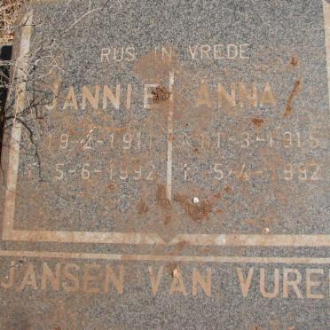 VUREN Jannie, Jansen van 1911-1992 &amp; Anna 1915-1992