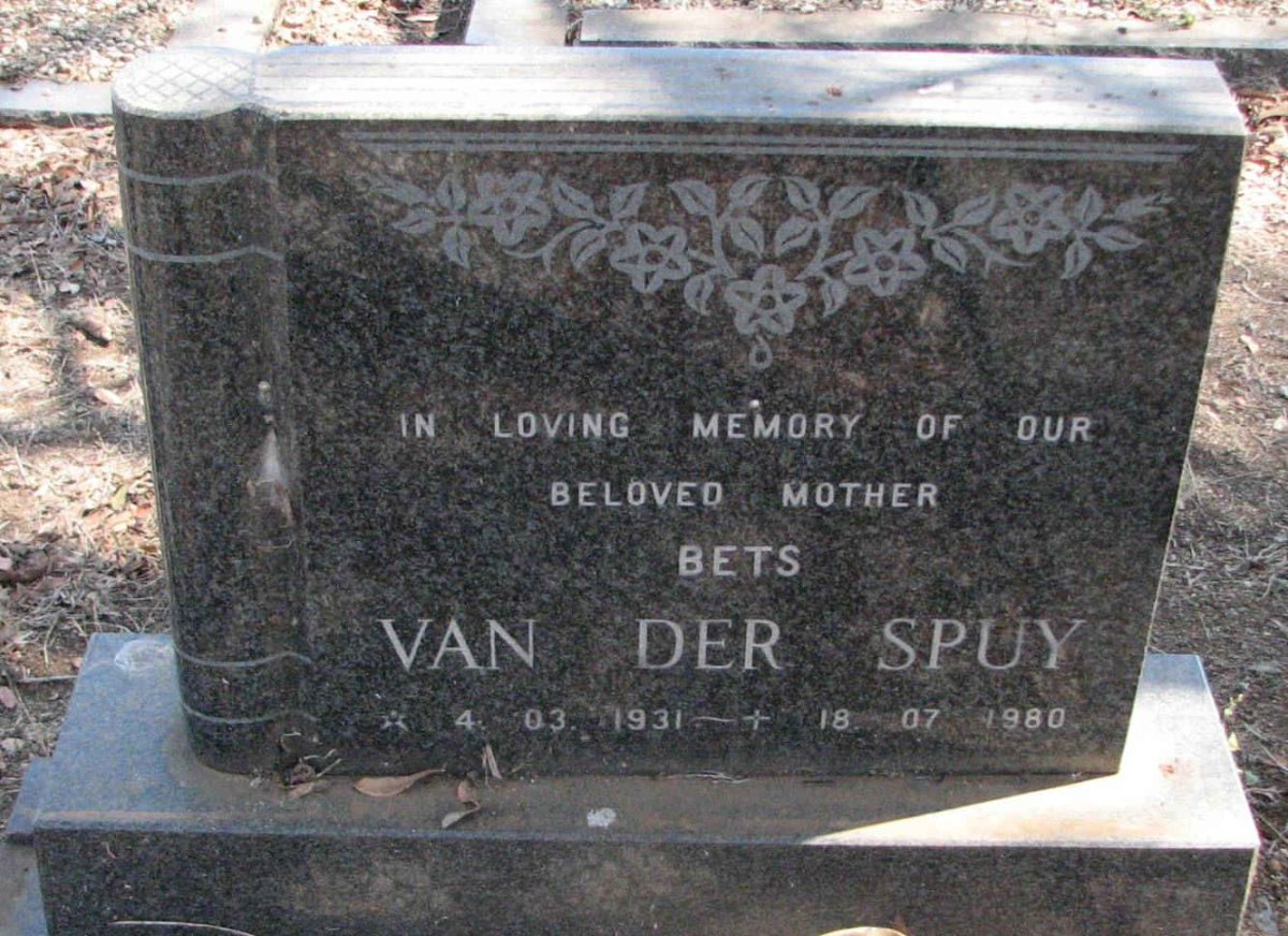 SPUY Bets, van der 1931-1980