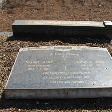 CORIE Andrew Johan, la 1927-19?? &amp; Mabel Jane 1938-1963