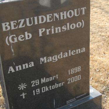 BEZUIDENHOUT Anna Magdalena nee PRINSLOO 1898-2000