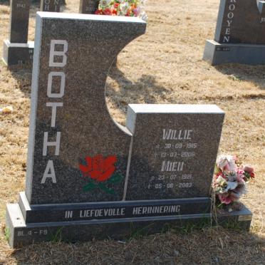 BOTHA Willie 1915-2006 &amp; Miem 1921-2003