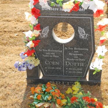 BRITZ Coen 1930- &amp; Dottie 1942-2004