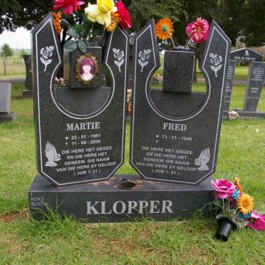 KLOPPER Fred 1946- &amp; Martie 1951-2009