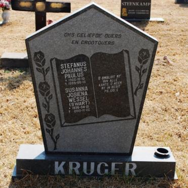 KRUGER Stefanus J.P. 1922-1999 &amp; Susanna J.W. SWART 1936-2001