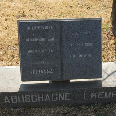 LABUSCHAGNE Johanna nee KEMP 1917-1990