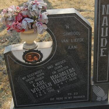 NAUDE Carl Wilhelm 1931-1992 &amp; Magdalena Margaretha 1935-