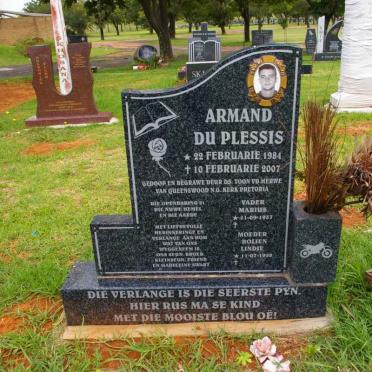 PLESSIS Marius, du 1957- &amp; Rolien Lindie 1958- ::  DU PLESSIS Armand 1984-2007