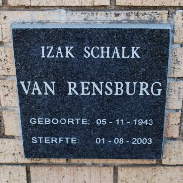 RENSBURG Izak Schalk, van 1943-2003