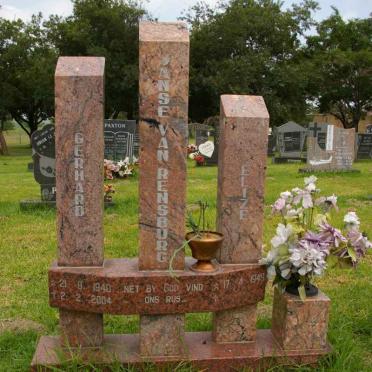 RENSBURG Gerhard, Janse van 1940-2004 &amp; Elize 1949-