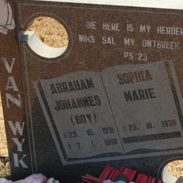 WYK Abraham, van 1931-1998 &amp; Sophia Marie 1938-